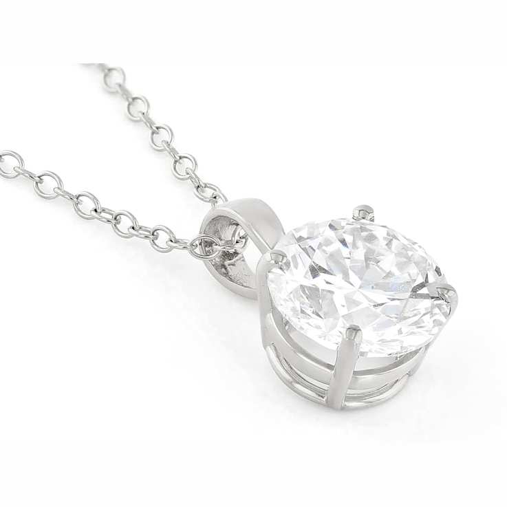 Lab-Grown Diamond Solitaire Pendant In 14K White Gold 2.00ct