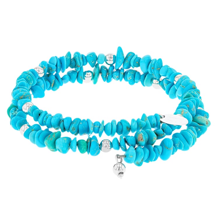 Turquoise Wrap Bracelet In Sterling Silver