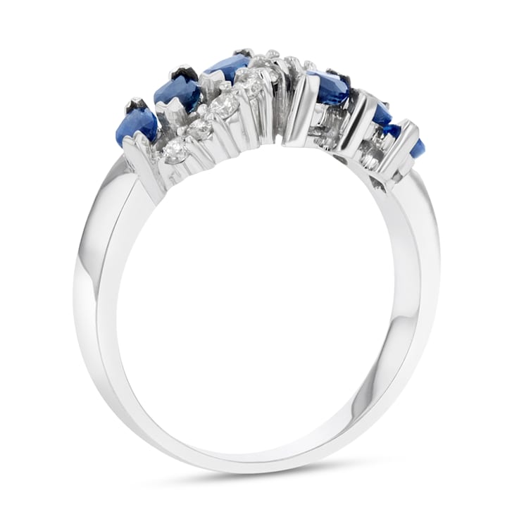 1.25ctw Sapphire and Diamond Ring in 14k White Gold