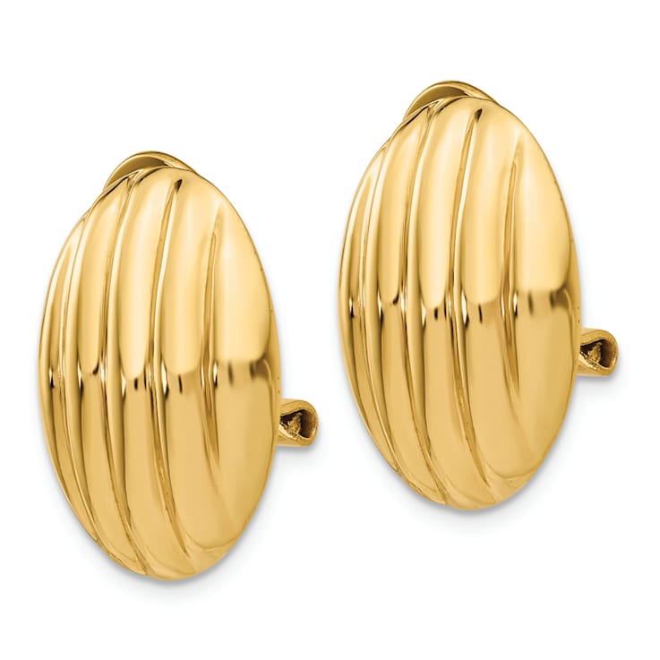 14k Yellow Gold Non-pierced Fancy Stud Earrings