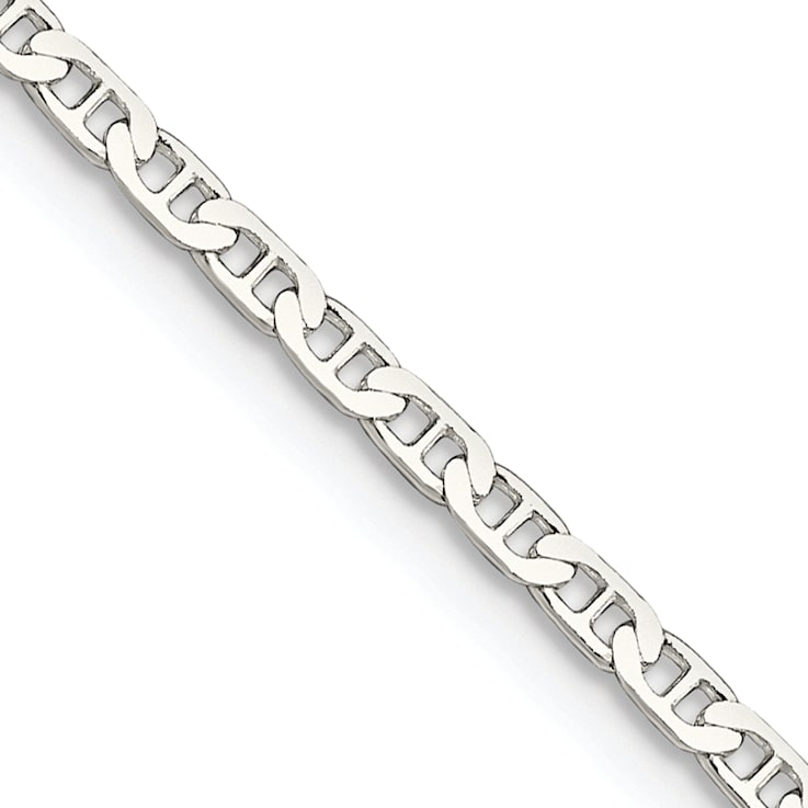 Sterling Silver 2.1mm Flat Anchor Chain Necklace