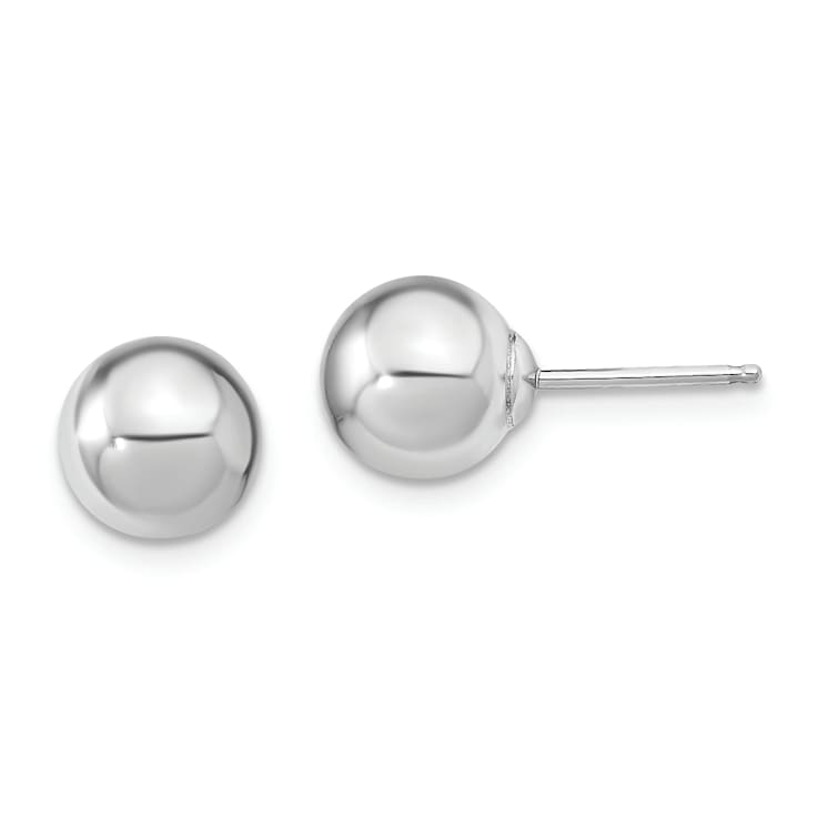 Rhodium Over Sterling Silver 8-9mm Plum/White Imitation Shell Pearl Post
3 Earring Set