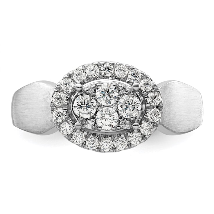 Rhodium Over 14K White Gold Lab Grown Diamond VS/SI GH, Cluster Ring 0.497ctw