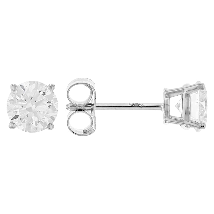 Lab-Grown Diamond Solitaire Stud Earrings 1.00ctw In 10K White Gold