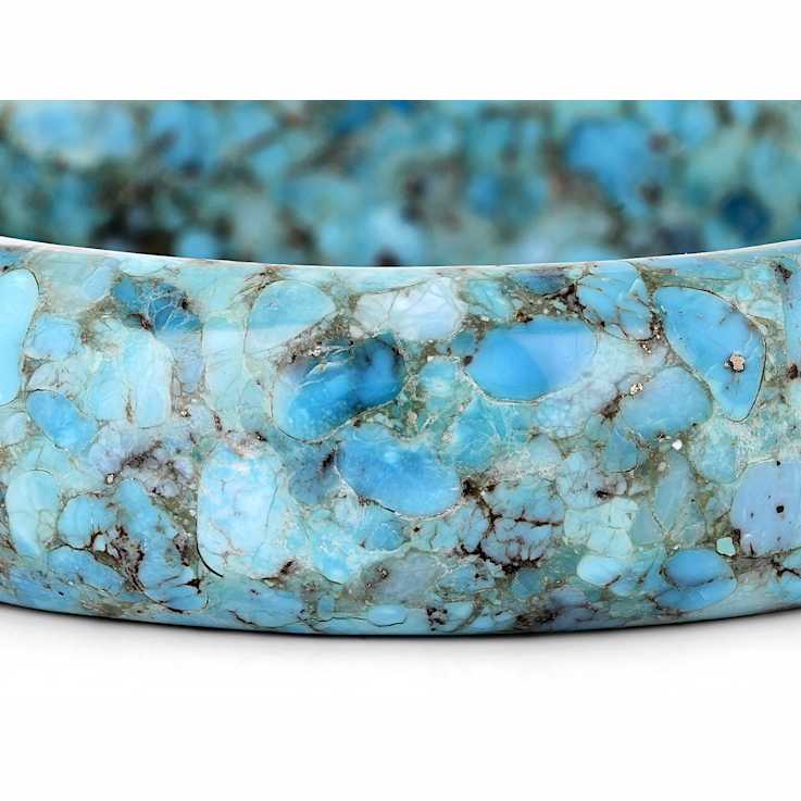 Turquoise Bangle Bracelet In Sterling Silver
