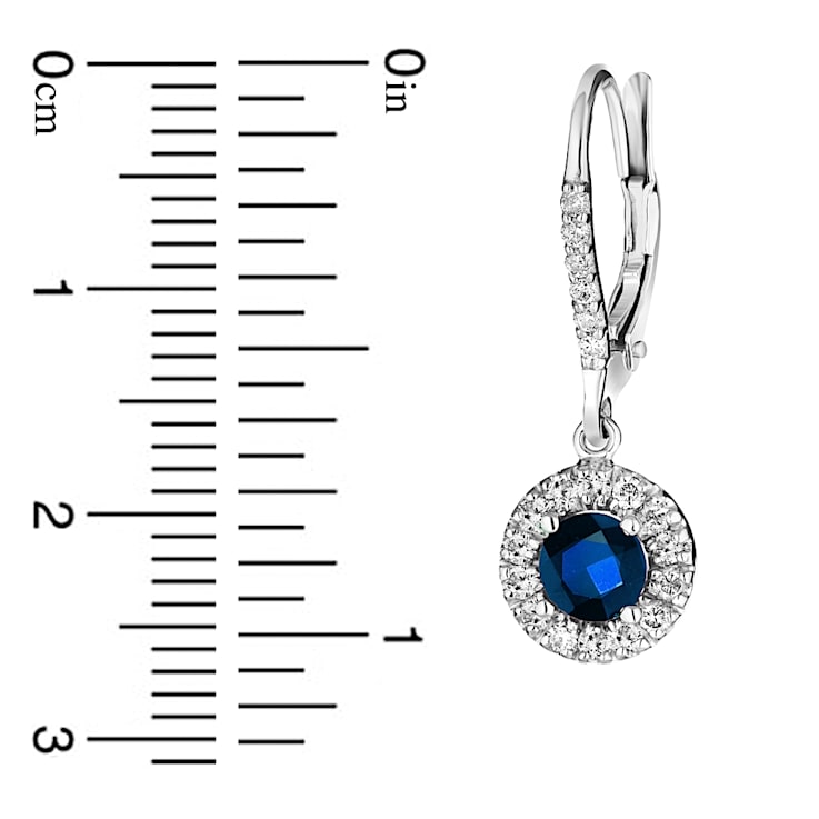 0.52ctw Sapphire and Diamond Earrings in 14k White Gold