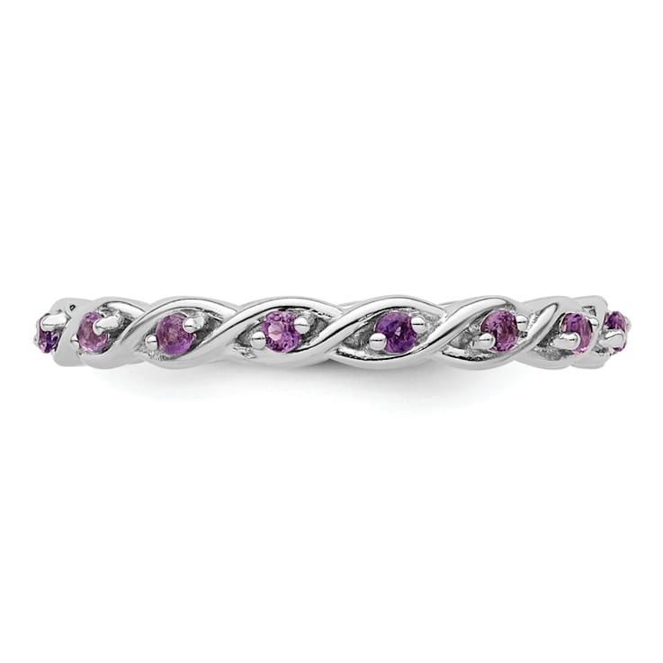 Sterling Silver Stackable Expressions Amethyst Ring 0.31ctw