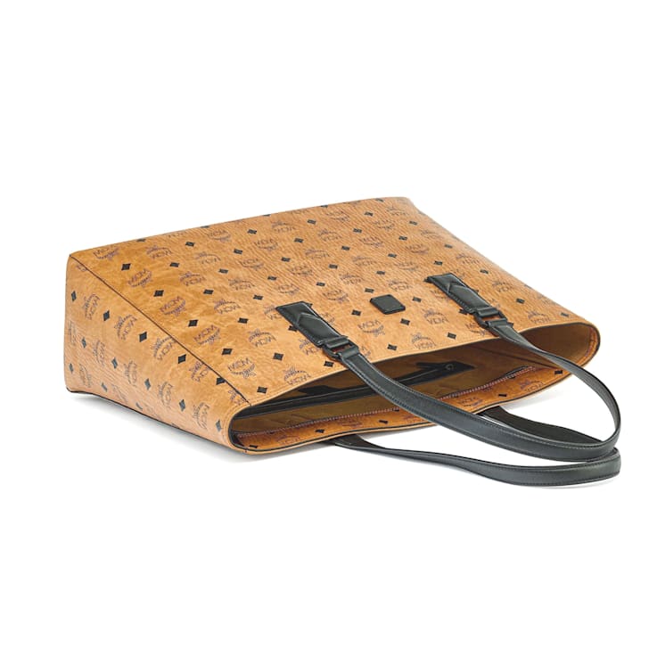 MCM Large Klassik Tote in Visetos Cognac Handbag 1B3ZXA