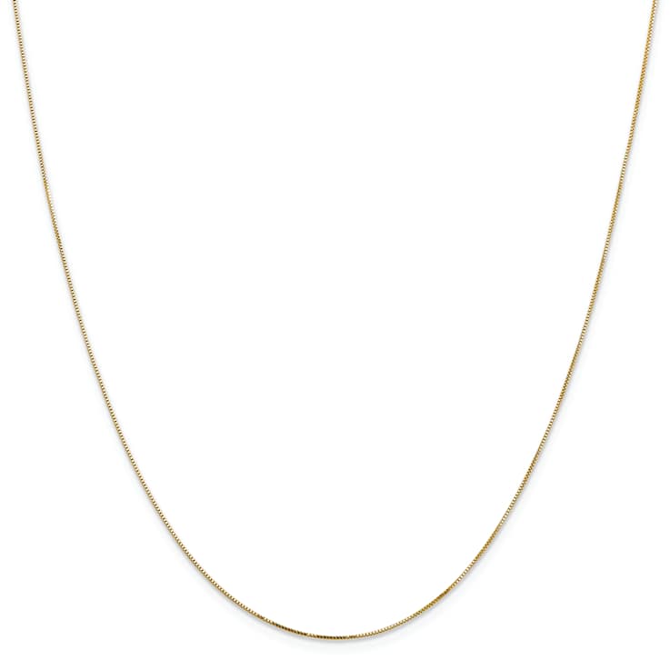 14k Yellow Gold 0.5mm Solid Box Link 16 Inch Chain