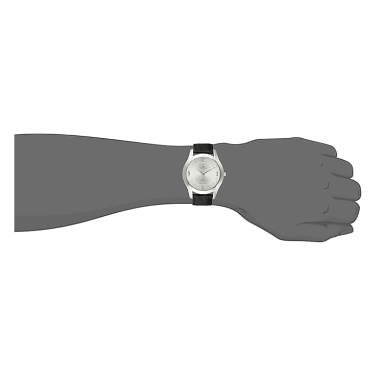 Croton Men's 41mm Stainless Steel Leather Band Watch