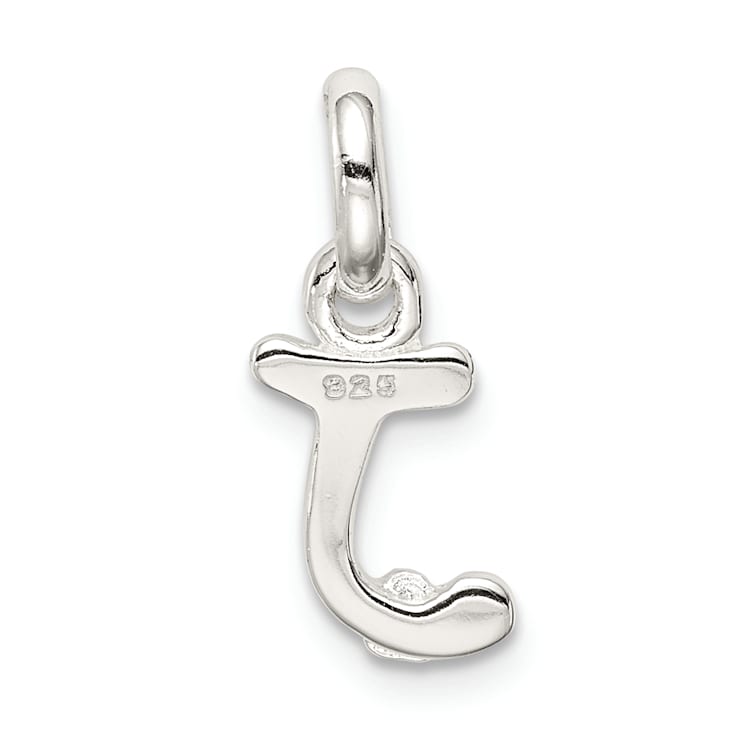Sterling Silver Letter J with Enamel Pendant