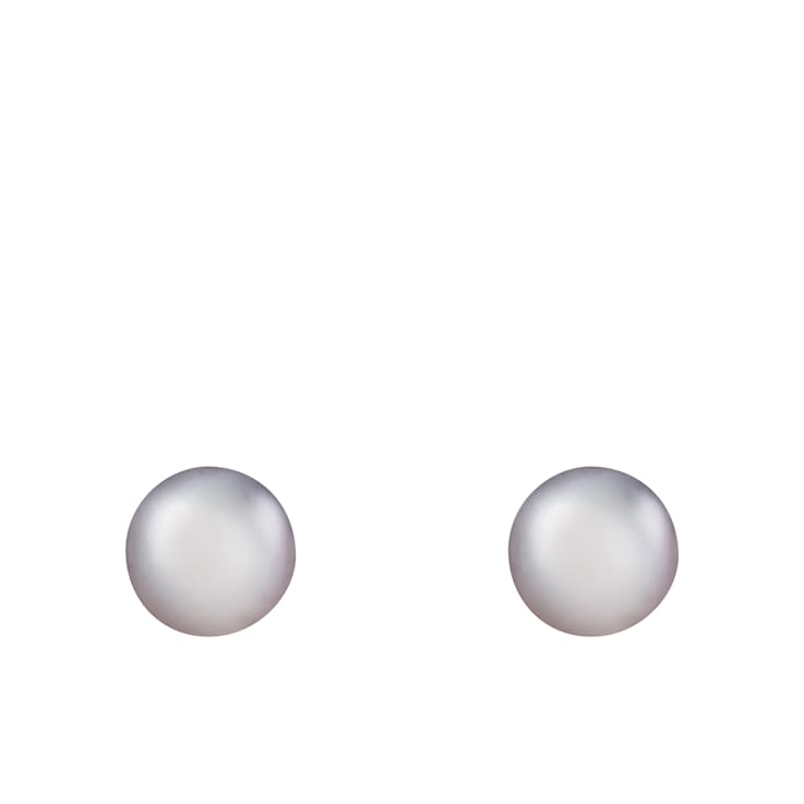 14k Yellow Gold 9-10mm Gray Freshwater Pearl Stud Earrings