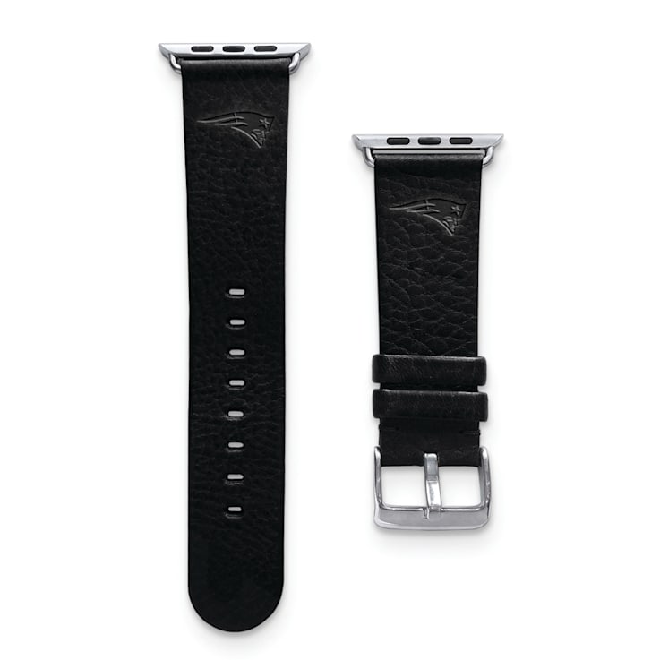 Gametime New England Patriots Leather Band fits Apple Watch (42/44mm M/L
Black). Watch not included.