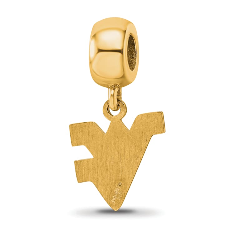 14K Yellow Gold Over Sterling Silver LogoArt West Virginia University
Small Dangle Bead