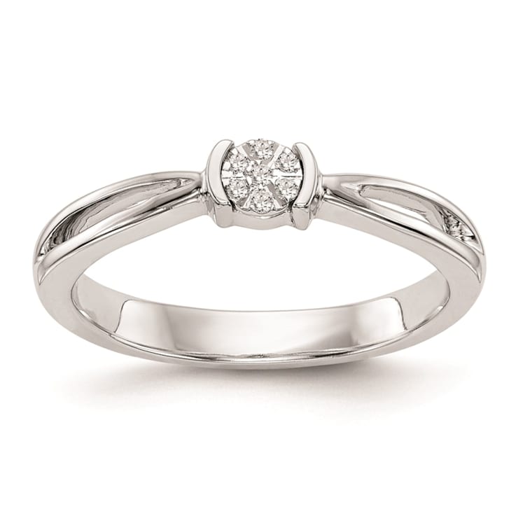 Rhodium Over 14K White Gold First Promise Diamond Promise/Engagement Ring