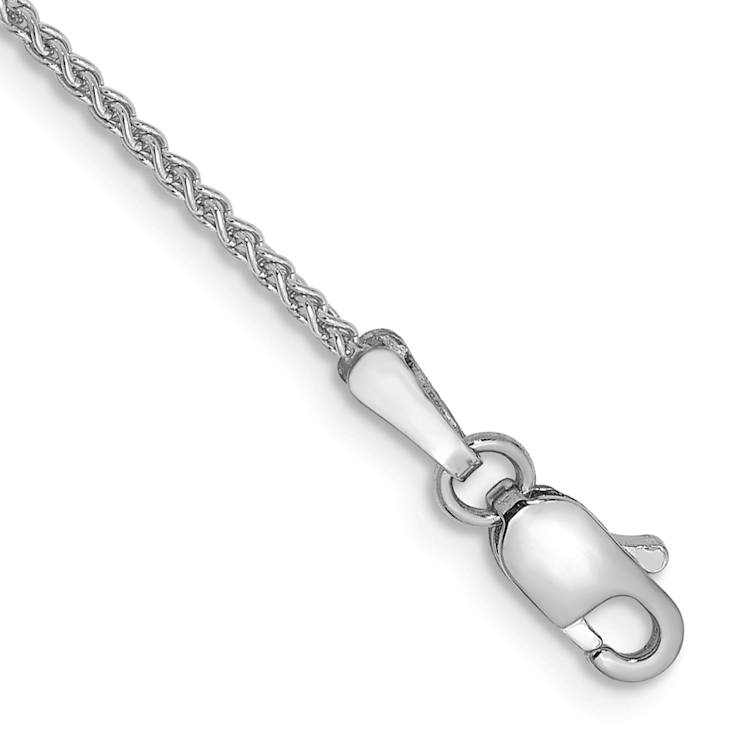 Rhodium Over 14k White Gold Polished Spiga Link Bracelet