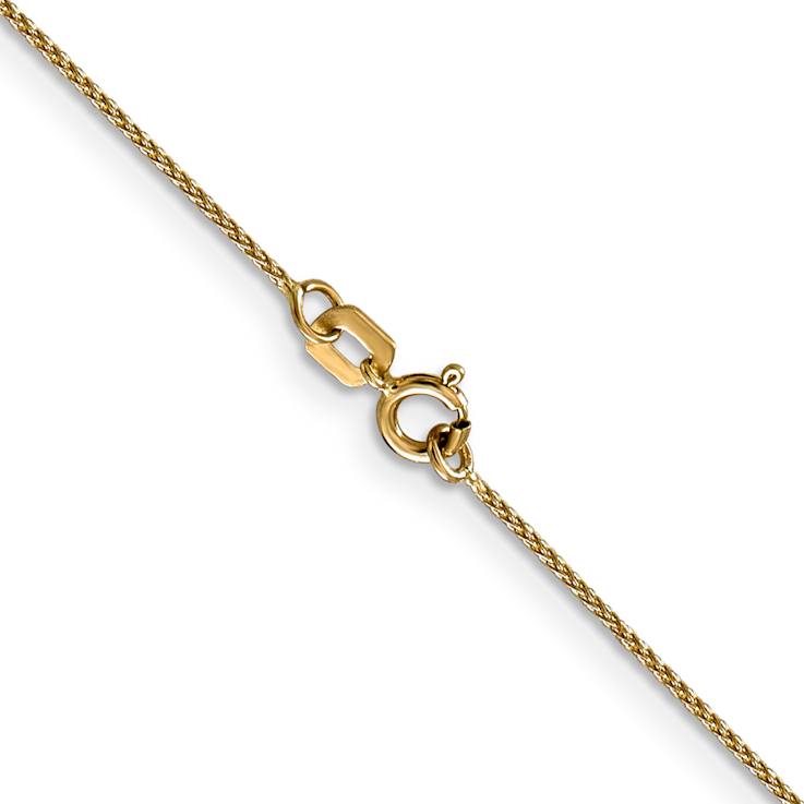 14k Yellow Gold 0.85mm Solid Diamond-Cut Spiga 24 Inch Chain