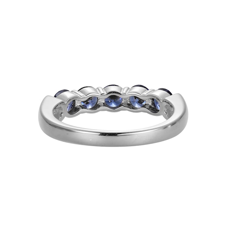 Blue Cubic Zirconia Platinum Over Sterling Silver Ring 1.77ctw