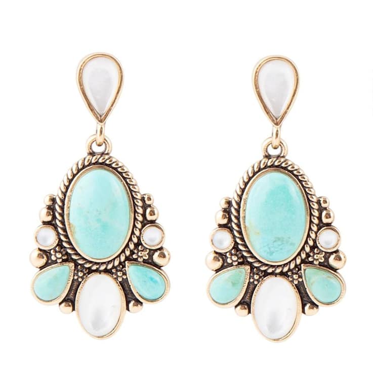 Barse Jewelry Composite Turquoise and Mother-of-Pearl Gold Tone
Barcelona Dangle Earrings