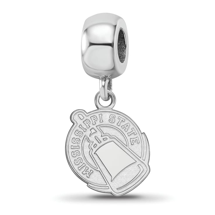 Sterling Silver Rhodium-plated LogoArt Mississippi State University
Small Dangle Bead