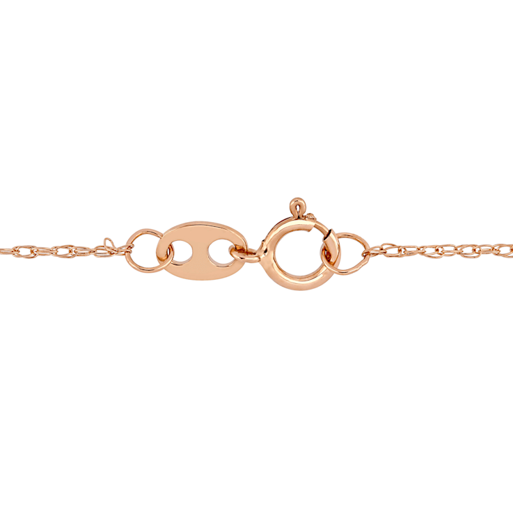 0.75ctw Blue Ethiopian Opal And 0.10ctw Diamond 10k Rose Gold Necklace