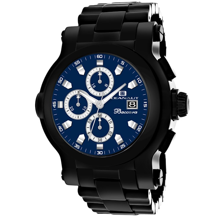 Oceanaut Men's Baccara XL Blue Dial, Black Stainless Steel Watch