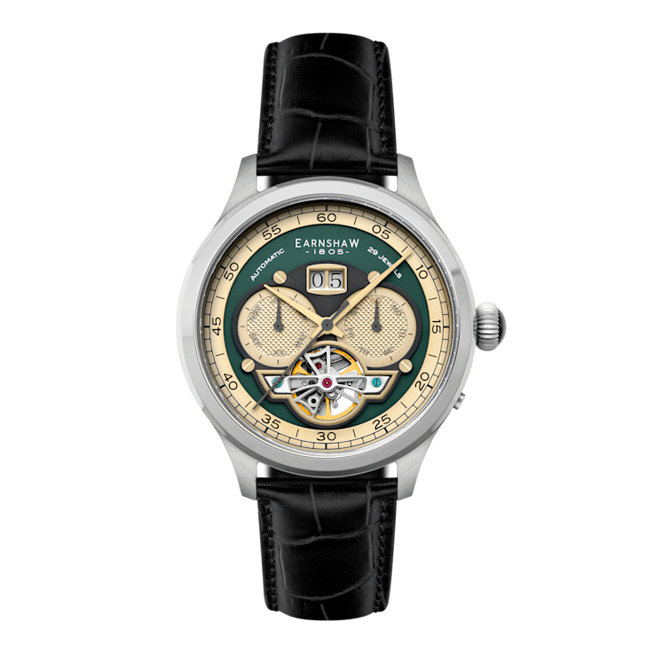 Thomas Earnshaw Baron Grand Date Calendar Open Heart Automatic