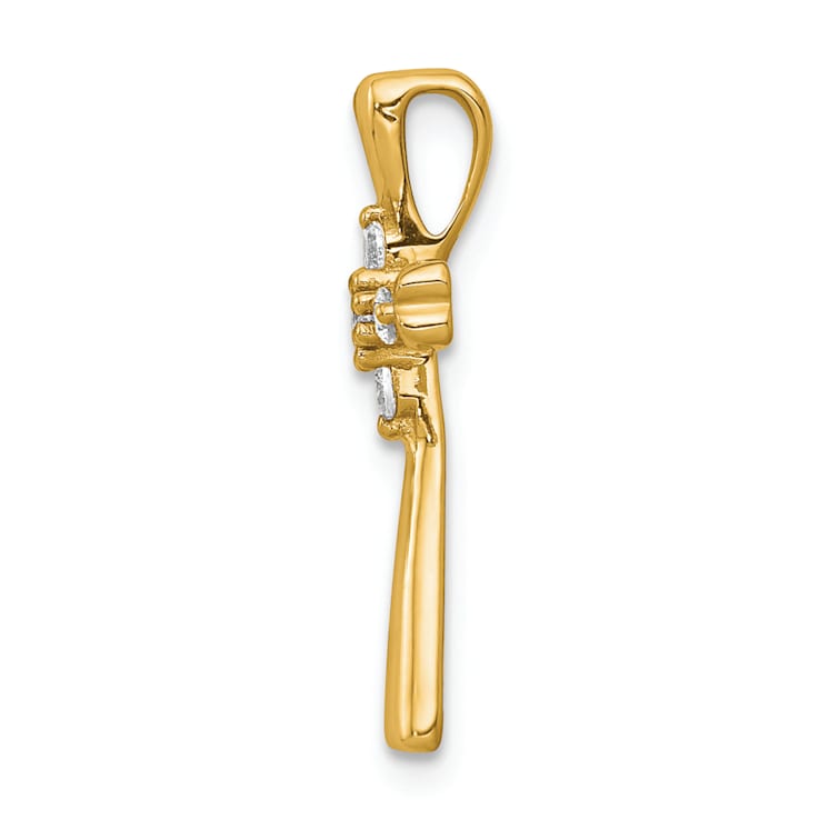14k Yellow Gold Diamond Cross Slide Pendant