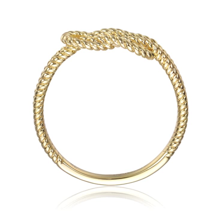 CZ Miami Cuban Link Band Ring In 14K Gold Over Brass