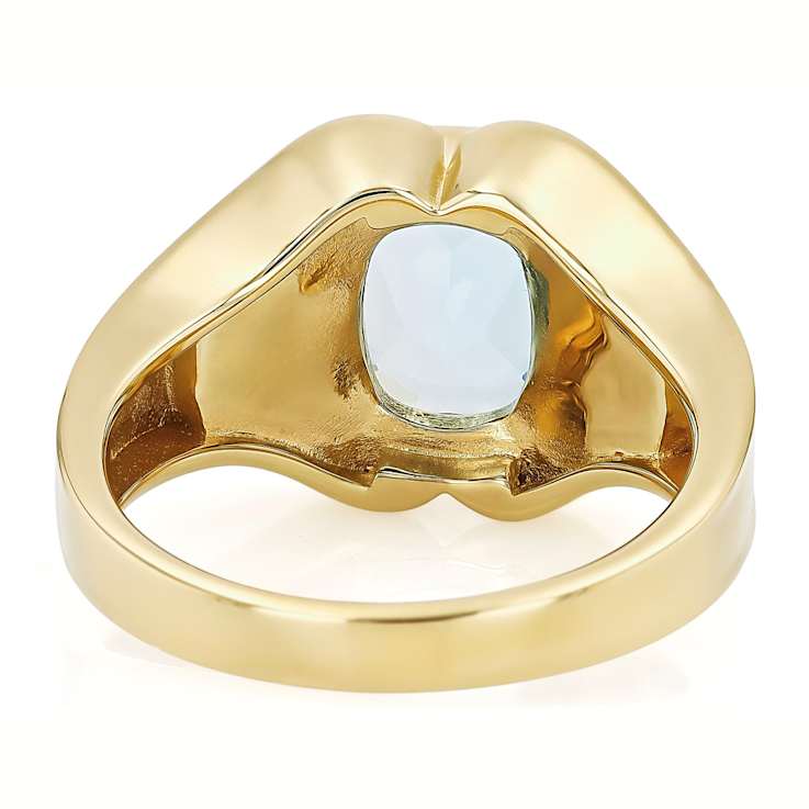 Turquoise And Sky Blue Topaz Ring In 18K Gold Over Sterling Silver 3.00ct