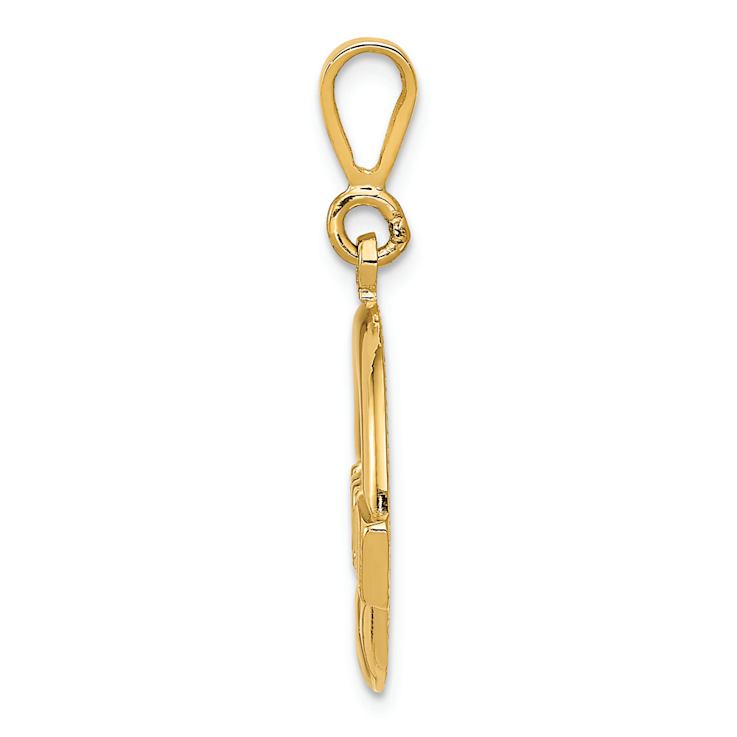 14k Yellow Gold Claddagh Pendant