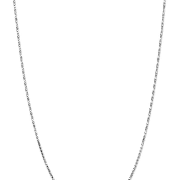 Rhodium Over 14k White Gold 1.6mm Solid Diamond-Cut Parisian Wheat 24
Inch Chain