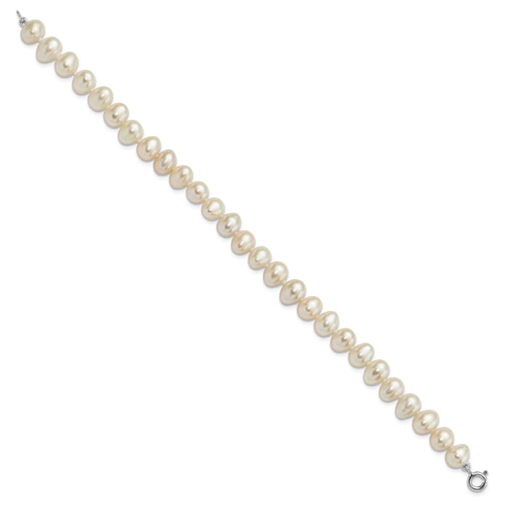 Rhodium Over Sterling Silver Multi-color Freshwater Pearl
Necklace/Bracelet/Earring Set
