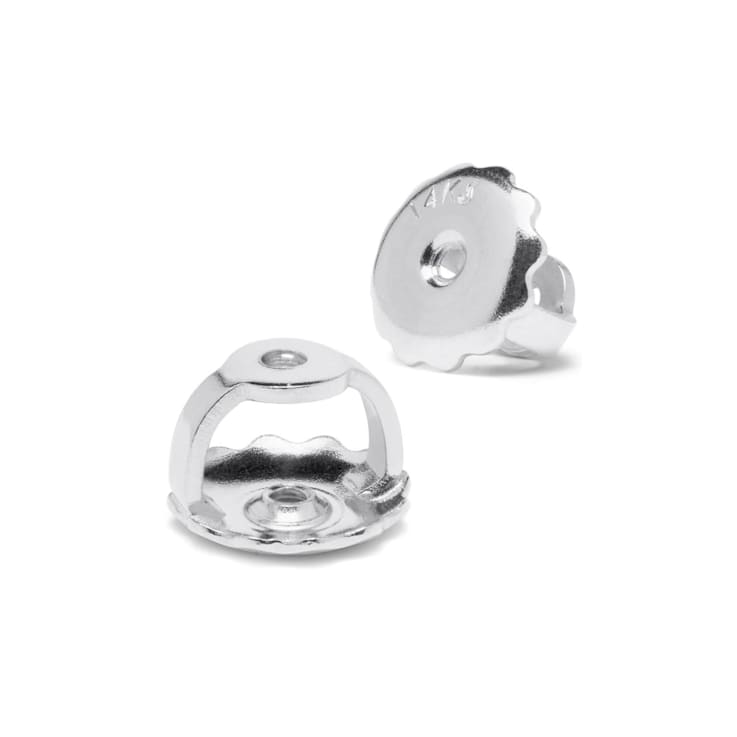 White Cubic Zirconia 14k White Gold Studs With Velvet Gift Box 2ctw