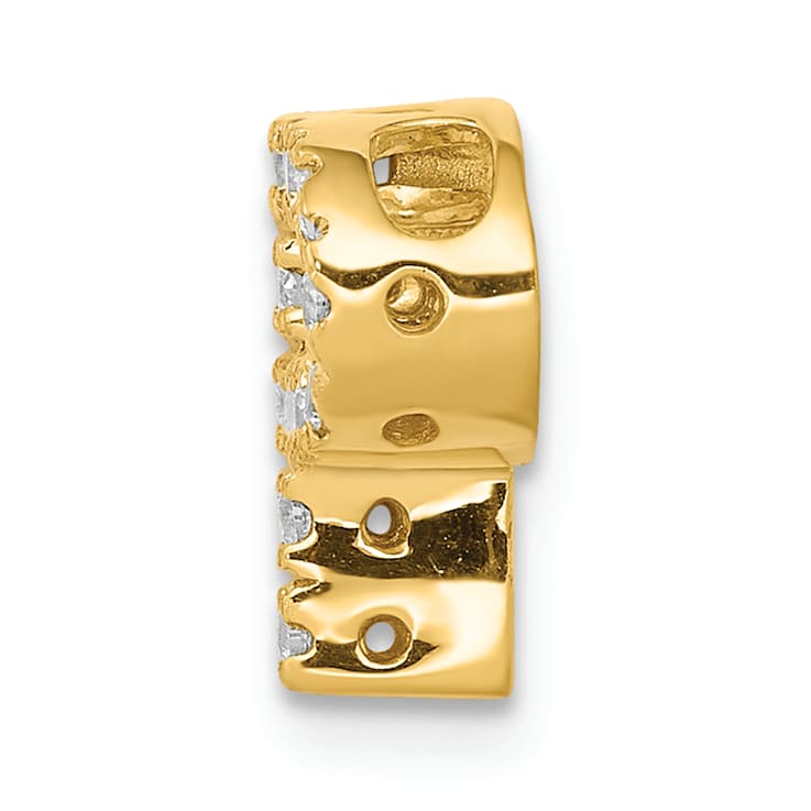 14K Yellow Gold Diamond Letter P Initial Charm