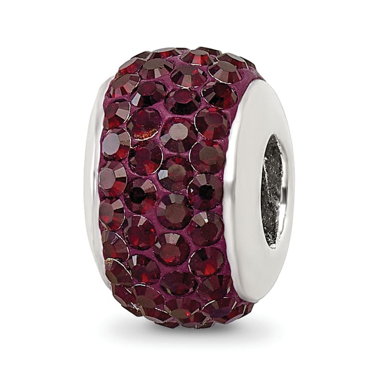 Sterling Silver Reflections Crimson Full Preciosa Crystal Bead