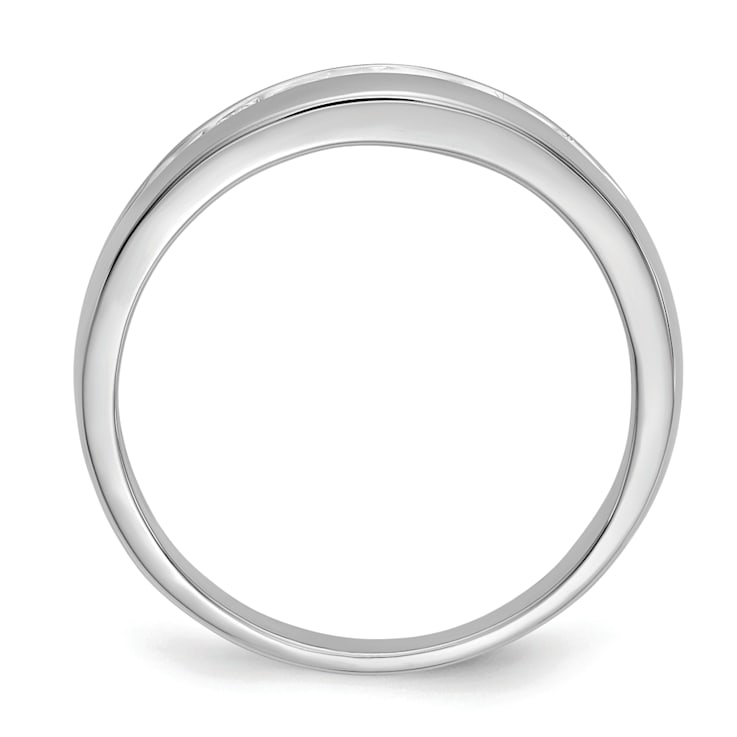 Rhodium Over 14K White Gold Lab Grown Diamond SI1/SI2, G H I, Men's Ring