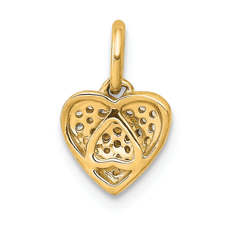 14K Yellow Gold 0.10ctw Diamond Heart Pendant