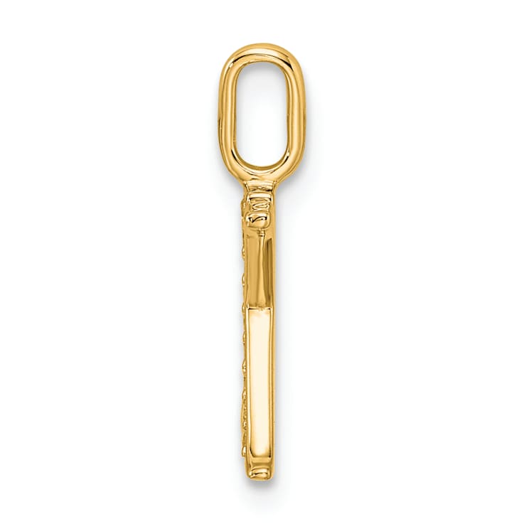 14K Yellow Gold Diamond Initial X Initial Pendant