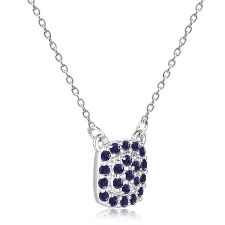 Sapphire Sterling Silver Necklace, 16 Inches