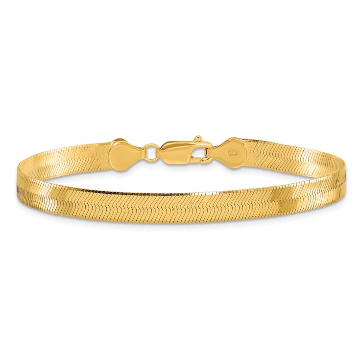 10k Yellow Gold 5.5mm Silky Herringbone Link Bracelet