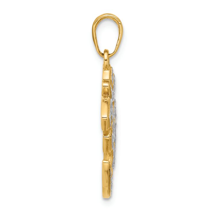 14k Two-tone Gold Diamond-Cut OM Pendant