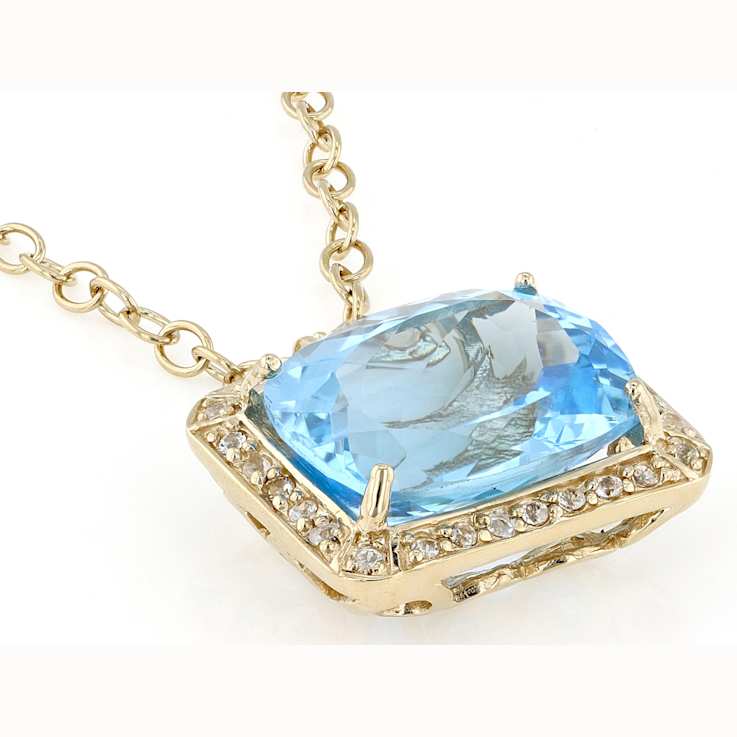 Sky Blue Topaz And White Topaz Pendant Necklace In 18K Gold Over
Sterling Silver 23.90ctw