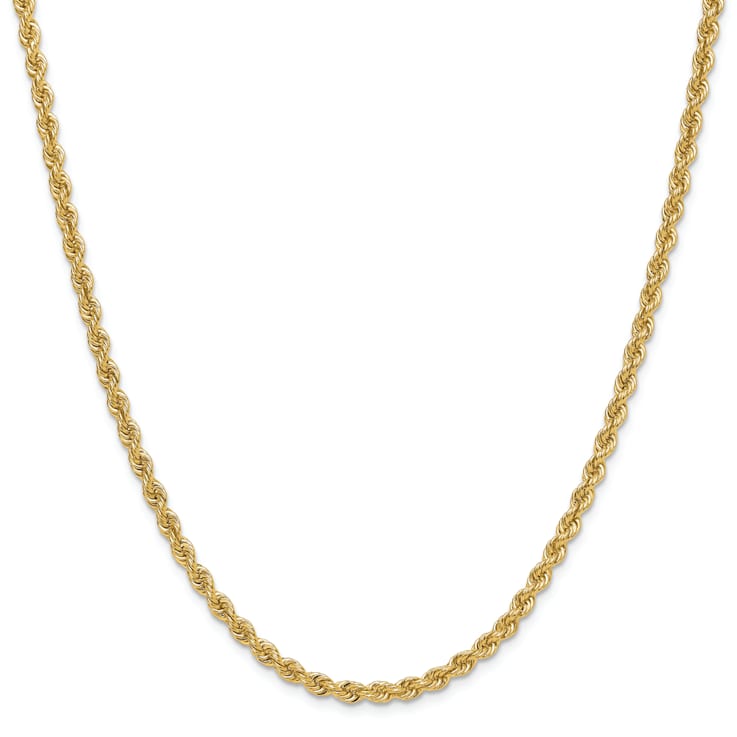 14k Yellow Gold 3.8mm Solid Rope 24 Inch Chain