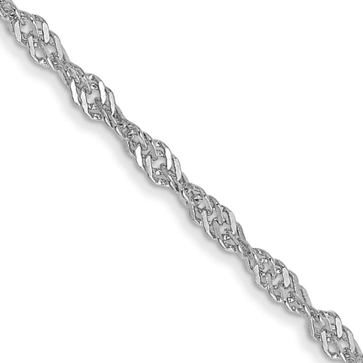14k White Gold 1.4mm Polished Singapore Chain 22"