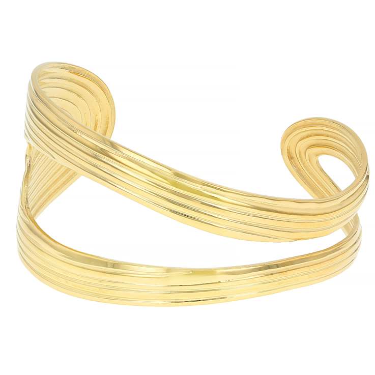 Gold-Tone Wide Open Cuff Bracelet