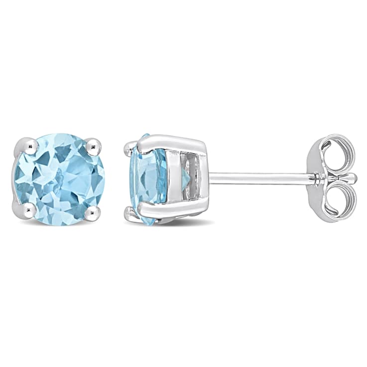 2ctw Sky Blue Topaz Stud Earrings in Sterling Silver