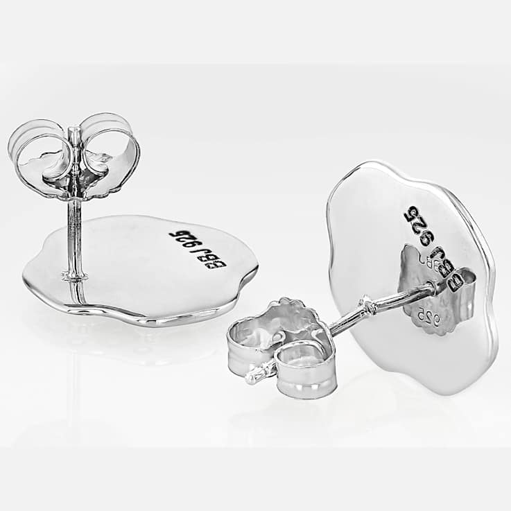 Turquoise And Spiny Oyster Shell Sterling Silver Cross Earrings