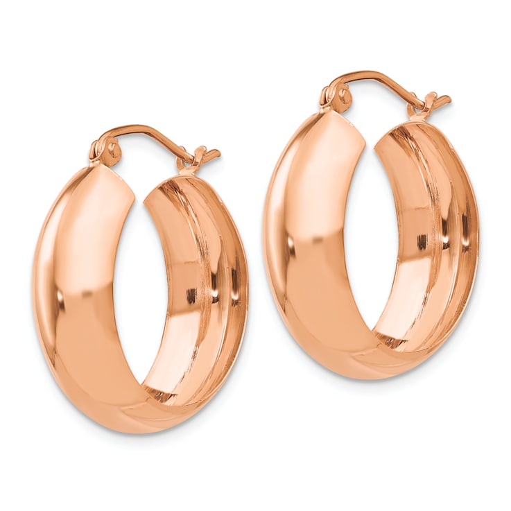 14k Rose Gold 13/16" Hoop Earrings