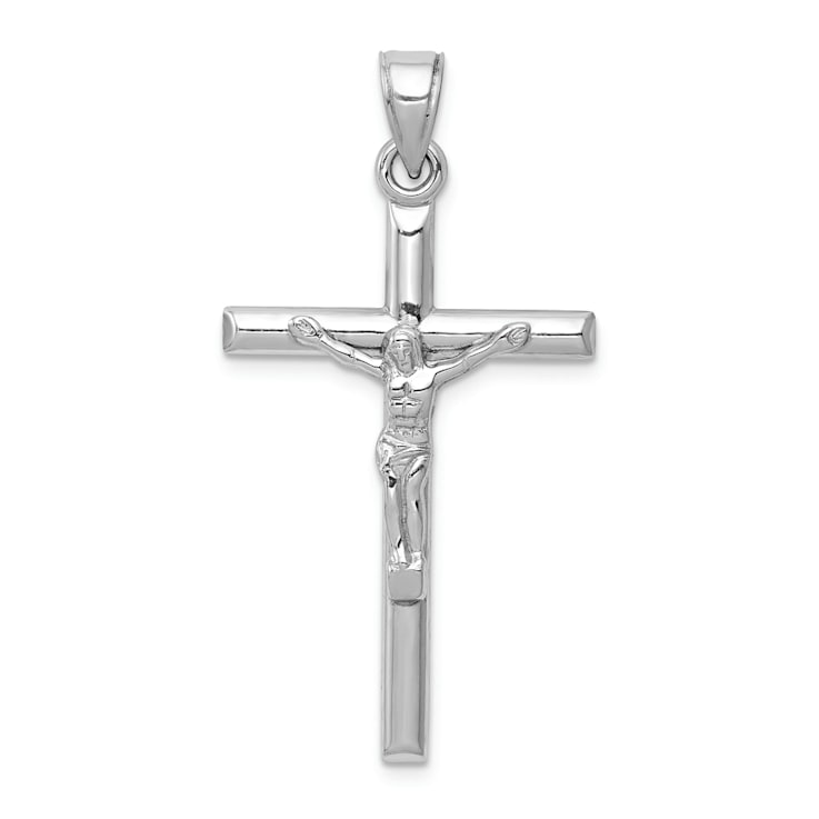 Rhodium Over 14K White Gold Crucifix Pendant